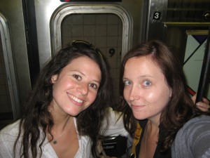 On the subway with crazy lady Katja, from Australia (her dad's South African, which is probably where she gets the crazy from)